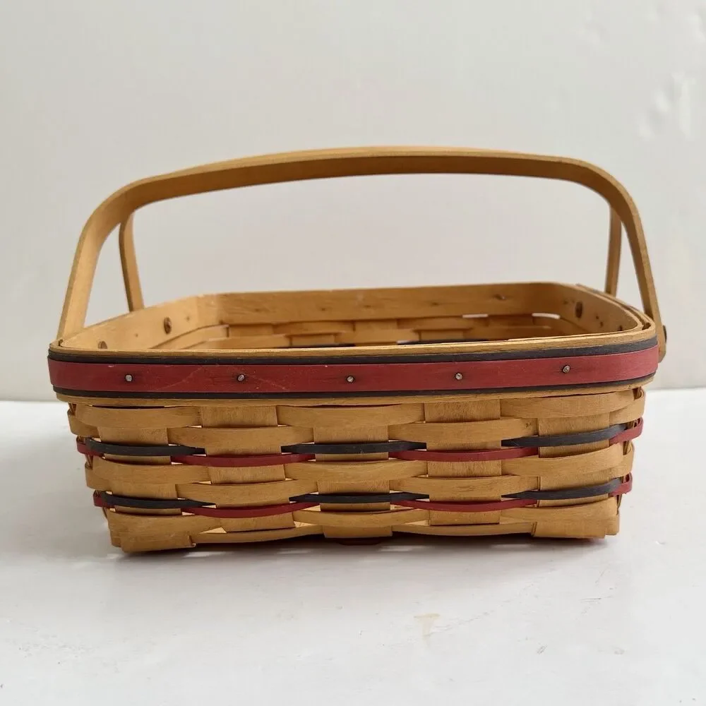 1997 Longaberger All American Pie Basket Patriotic Woven Wood - Picture 3 of 11